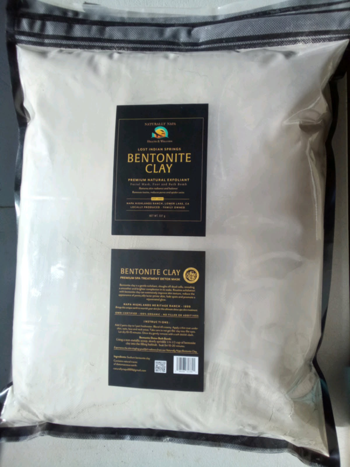 Naturally Napa "Lost Indian Springs" Premium Bentonite Clay Treatment Spa Bag